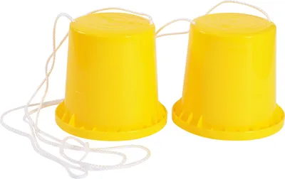 Produktbild von EDUPLAY 130035 Laufdollis Becherstelzen Topfstelzen Laufstelzen, Kunststoff (Farbe zufällig, 1 Paar)