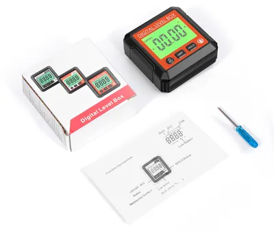 Obrázek produktu pro Digitální vodováha a úhloměr, elektronický úhloměr a sklonoměr s magnetickou základnou, přesný LCD box-finder