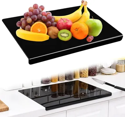 Produktbild von 2pcs Acryl Schneidebretter 40×28 cm BPA-frei mit Kante, Küchenschneidebrett Obst Fleisch Gemüse Zubereitung