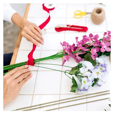 Produktbild von Kunststoff Blumenstiele 10 Stück für Garten Dekoration und Basteln mit Floristendraht