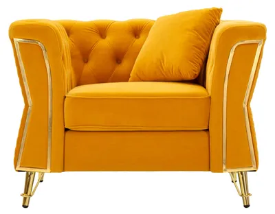 Productafbeelding van FURNLUX fauteuil Emy, geel, 104 cm / Hoofdkleur: geel / Afmetingen: 104 x 76 x 83 cm