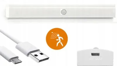 Immagine prodotto di LAMPADA LED ADESIVA CON SENSORE DI MOVIMENTO, 50 cm, 68 LED, ALIMENTAZIONE USB, IDEALE PER ARMADI
