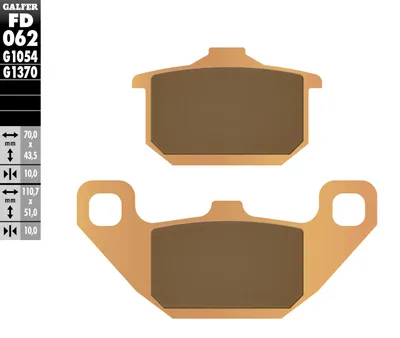 Imagen del producto de Pastillas de freno Galfer FD062G1370, sinterizadas, para uso en carretera, delanteras, para Kawasaki EN B C VN 1 Classic EL Eliminator A, 250 - 1500 ccm, modelo de 1986 a 2009
