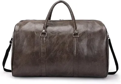 Produktbild von Vintage Leder Männer Frauen Reisetasche Handgepäck Tasche Lagre Kapazität Männlichen Schulter Tasche Wochenende Gym Fitness Tasche(Coffee)