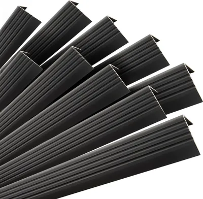 Obrázek produktu pro Sada: Protiskluzové schodišťové lišty s lepidlem, černé, 50 × 42 mm, 100 cm, 50 × 42 mm, 100 cm  – Quest
