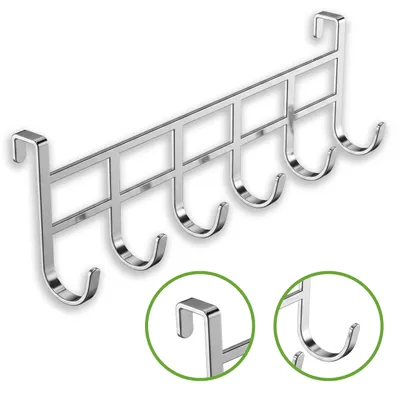 Produktbild von KRUMAD Türgarderobe zum Einhängen, Türhaken ohne Bohren, Kleiderhaken mit 6 Haken, Handtuchhalter für Tür, Schrank und Schlafzimmer, KI-generiertes Bild
