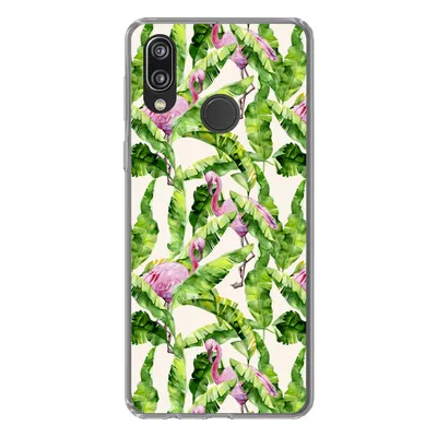 Produktbild von MuchoWow® Handyhülle Schutzhülle Hülle für Huawei P20 Lite (2020) Flamingo - Blätter - Muster Silikon Softcase Handy Hülle - Kartenhalter