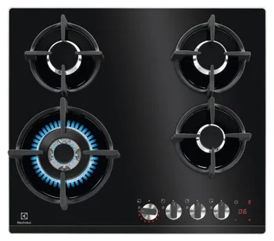 Immagine prodotto di Electrolux KGG64375K, nero, da incasso, 59 cm, piano cottura a gas, vetro, 4 zone