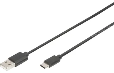 Produktbild von DIGITUS USB 2.0 Anschlusskabel Typ C -A St/St 1.0m, sw