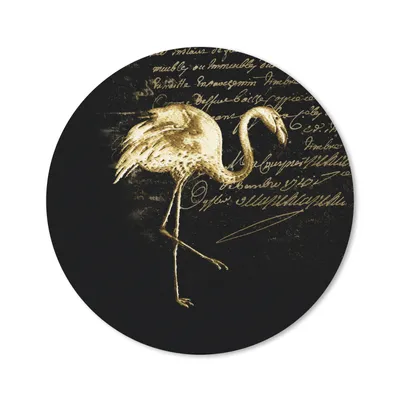 Produktbild von MuchoWow® Mauspad Mousepad Flamingo - Gold - Briefe 40x40 cm - Mousepads - Maus Mat - Pad - Mausunterlage - Schreibtisch Accessoires