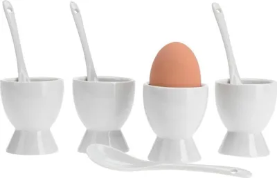 Produktbild von Eierhüter-Set - Porzellan weiß - 8-teilig - Eierhaltung