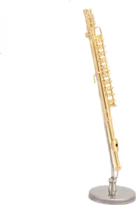 Immagine prodotto di 1:6 Mini flauto casa delle bambole rame miniatura simulata strumento musicale modello giocattolo GoldGold 11cm