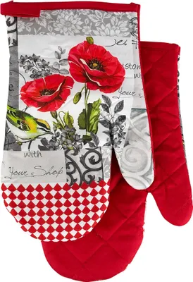 Produktbild von Ofenhandschuhe, Küchenhandschuhe mit Magnet Flower II Rote Mohnblumen