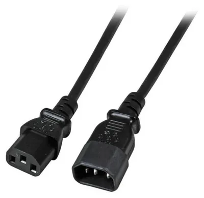 Productafbeelding van EFB EK503.2 EFB Kaltgeräteverl. C14 180°-C13 180°,sw,2.0m,3x0.75mm