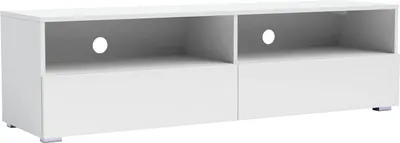 Produktbild von TV Lowboard Tebris 150 cm Weiß Matt – Hängend oder Stehend, 2 Klappen, Push-to-Open, Modernes Design