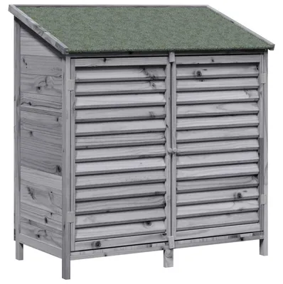 Image de Abri de jardin vidaXL gris 106 x 56 x 113,5 cm en bois massif d'épicéa