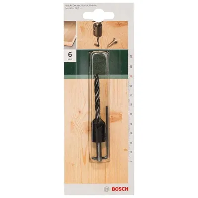 Obrázek produktu pro Bosch 2 609 255 219, Vrtačka, Středicí vrták, Rotace po směru hodinových ručiček, 6 mm, 90 mm, 55 cm