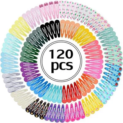Produktbild von Haarspangen Set 120 Stück, bunt, aus Metall
