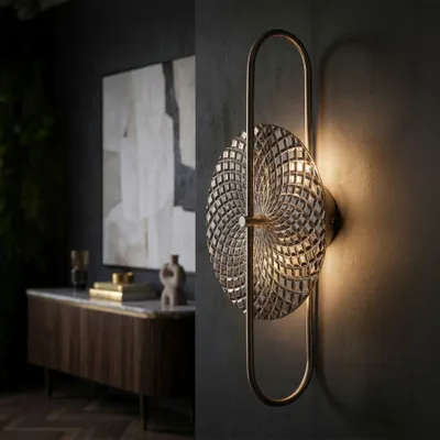 Obrázok produktu pre Nástenná lampa z kovu a skla, strieborná 28x15x54 cm