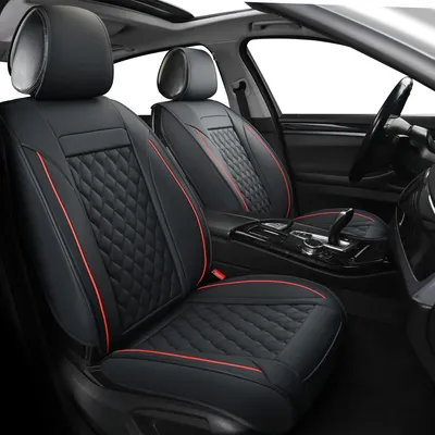 Productafbeelding van Kunstleren autostoelhoezen, universeel passend voor de meeste personenauto's, SUV's en limousines
