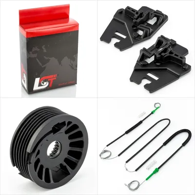Produktbild von Fensterheber Reparatursatz Seilzug Rolle Gleitstücke Set vorne für BMW 3er E46