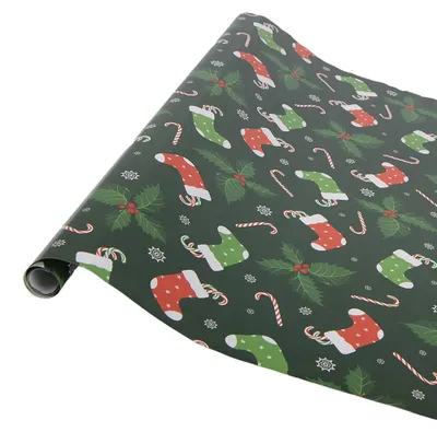 Produktbild von Clayre & Eef Geschenkpapier 3 Rollen 50x75 cm Grün Papier