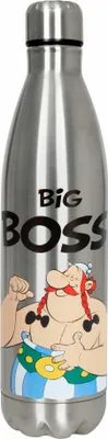 Image de Könitz bouteille Hot Bottle - Asterix Big Boss, Bouteille isotherme, Bouteille pour l'extérieur, double paroi avec bouchon, acier inoxydable, argenté, 750 ml, 11 9 245 2248