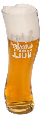 Produktbild von Witziges Bierglas im wackeligen Design, Weizenbierglas für etwa 569 ml, Geschenkidee für Bierliebhaber