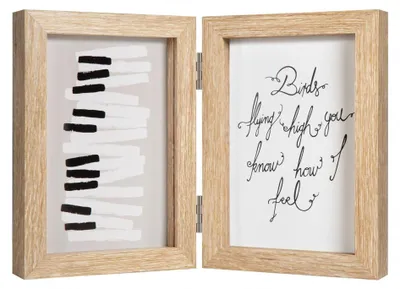 Immagine prodotto di Cornice in legno doppia Henzo Piano per 2 foto 13x18 cm beige con cardine