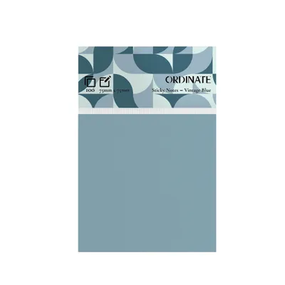Produktbild von Ordinate-Vintage Blue | Sticky Notes | Vintage Palette | 100 Blatt pro Blatt, 75 mm x 75 mm, Haftnotizen in Retrofarben für Notizen