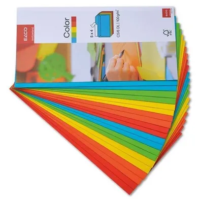 Obrázek produktu pro Elco 74617.00, C6/C5 (114 x 229 mm), Modrá, Zelená, Oranžová, Červená, Žlutá, Papír, 20 kusů