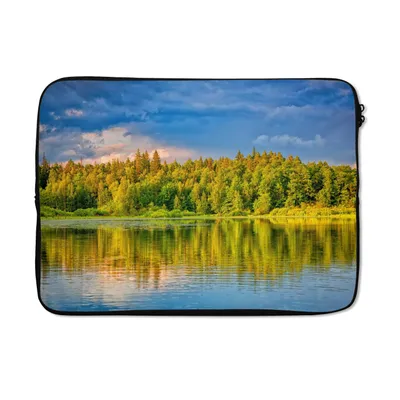 Produktbild von MuchoWow® Laptop Hülle 14 ZollWasser - Natur - Wald Laptoptasche - Laptoptasche - Stoßsicher - Schutzhaube