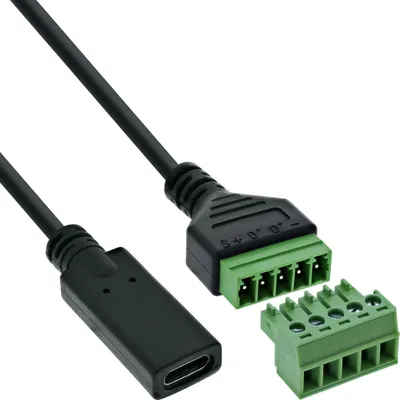 Immagine prodotto di Presa InLine® USB-C a morsettiera, 5 pin, con cavo