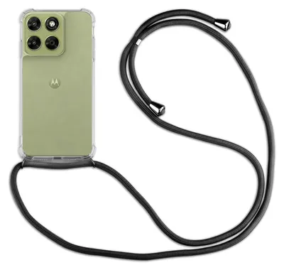 Produktbild von Handykette für Motorola Moto G67 / G77 Hülle mit Band Case Kordel in Schwarz