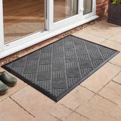 Productafbeelding van Deurmat, 43 x 75 cm, donkergrijs, wasbaar, weerbestendig, antislip