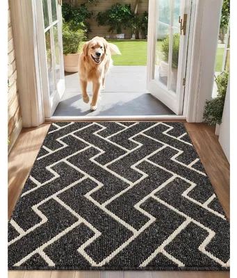 Produktbild von Türmatte Gummi rutschfest 80 x 120 cm Schwarz saugfähig maschinenwaschbar