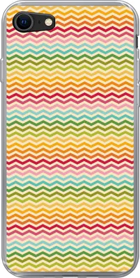 Produktbild von MuchoWow® Handyhülle Schutzhülle Hülle für Telefoonhoesje iPhone 7 Muster - Regenbogen - Retro Silikon Softcase Handy Hülle - Kartenhalter