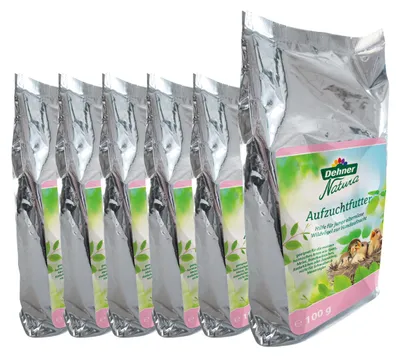 Obrázok produktu pre Dehner Natura Premium krmivo pre voľne žijúce vtáky, krmivo na odchov mladých / osirelých voľne žijúcich vtákov, celoročné krmivo s vysokým obsahom bielkovín, kvalitné krmivo pre voľne žijúce vtáky, 6 x 100 g (600 g)