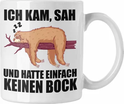Produktbild von Trendation - Faultier Tasse mit Spruch Geschenk Arbeitskollege Kollege Kaffeetasse Büro (Weiß)