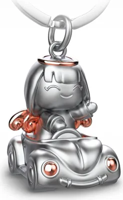 Immagine prodotto di FABACH Portachiavi angelo custode Carla in auto - Simpatico ciondolo in metallo a forma di angelo - Portachiavi auto portafortuna - Guida con prudenza