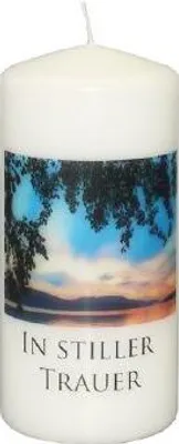 Produktbild von Trauerkerze mit Fotoabziehbild "In stiller Trauer"