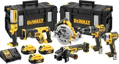 Obrázek produktu pro DeWalt DCK623P3 sada DCD796+DCG405+DCS367+DCS570+DCF887+DCL050, 3*18V/5Ah, 2* kufr