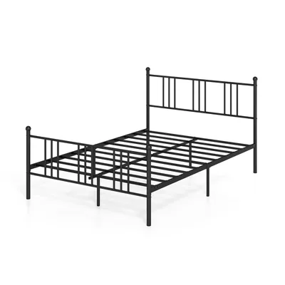 Productafbeelding van COSTWAY bedframe, 140x200 cm, metalen bed met lattenbodem en hoofdeinde, tweepersoonsbed, gastenbed, jeugdbed, modern design, geschikt voor slaapkamer en logeerkamer, alleen frame