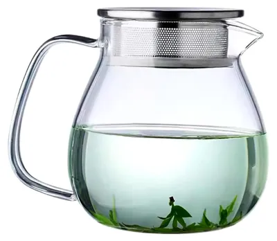 Produktbild von Glasteekanne mit Edelstahl-Siebdeckel, 1000ml
