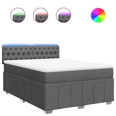 Produktbild von vidaXL Boxspringbett mit Matratze Dunkelgrau 140x200 cm Stoff