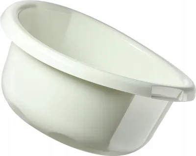 A white plastic basin is shown against a white background.