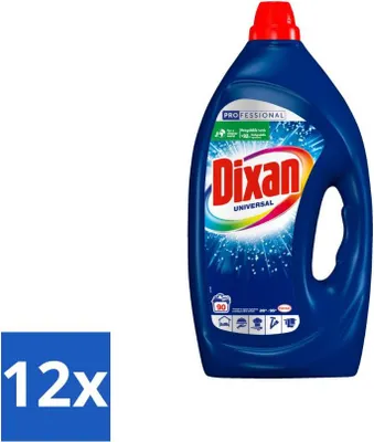 Produktbild von Dixan - Flüssigwaschmittel - Alle Farben - 90 Wäschen - Vorteilspack - 12 Stücke