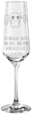 Produktbild von Mr. & Mrs. Panda Glas Spinne Agathe Sandwich - Transparent - Geschenk, Trinkglas, Hungrig, Lebensfreude, Sektflöte, Glück, Champagnerglas, Mut, Hunger, Alles Wird gut
