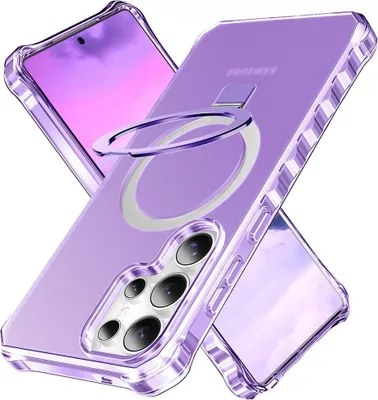 Produktbild von Samsung Galaxy S25 Ultra Hülle - Coverup ShockProof TPU Back Cover mit MagSafe Compatible Ring Kickstand - Violett