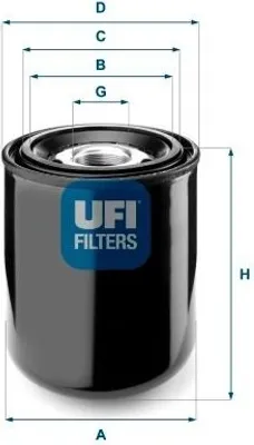 Produktbild von UFI Lufttrocknerpatrone Druckluftanlage 27.259.00 für VW L 80 165,6mm 136mm